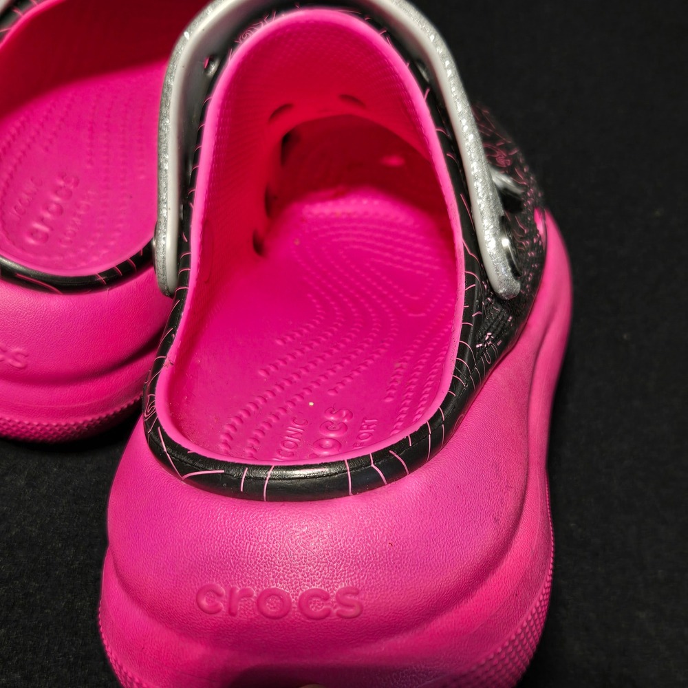 Crocs Barbie Crush Clog Womens 8, Mens 6 Black‎ Pink Platform Sandals Limited Ed - Picture 8 of 13